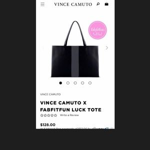 Vince Camuto Vegan Black/Grey Leather Tote